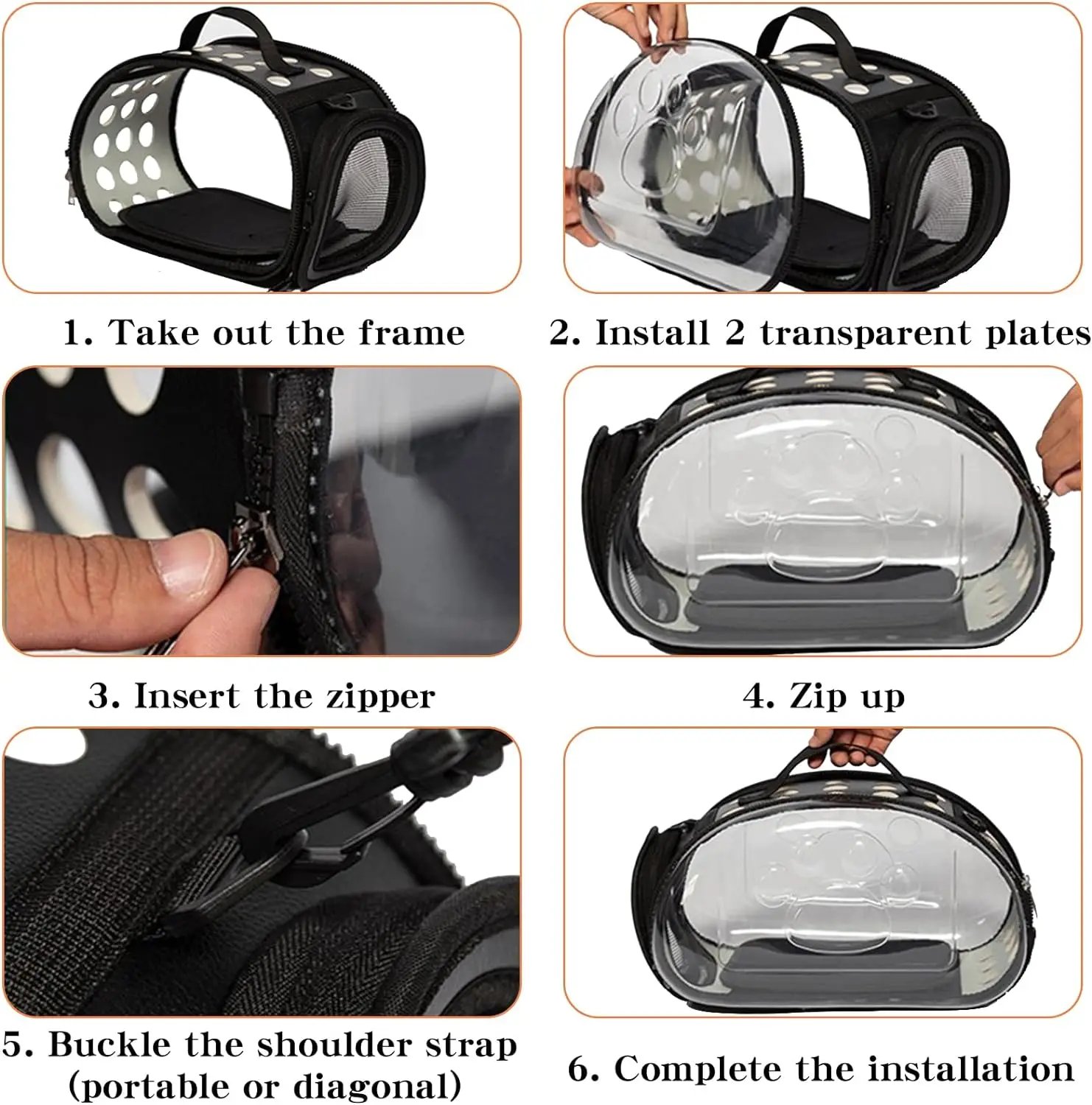 Sac à Dos Respirant et Pliable pour le Transport des Animaux de Compagnie, Accessoire pour Chiens et Chats, Sac de Voyage pour Chaton et Chiot