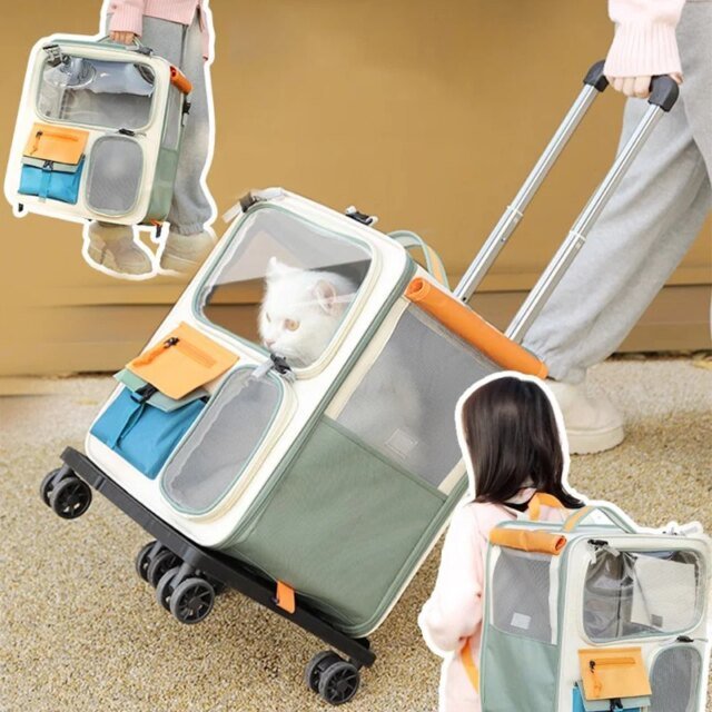 Sac à dos de voyage portable pour animaux de compagnie | valise à roulettes pour animaux de compagnie – Image 2