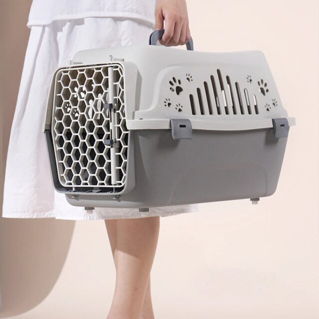 Petit transporteur extérieur pour animaux de compagnie | boîte de chat boîte de transport de voyage respirante durable chaton chiot lapin – Image 3