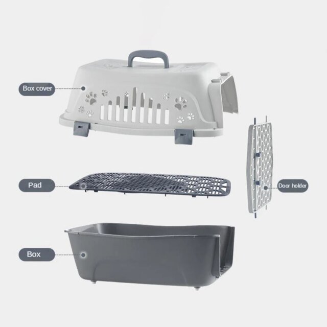 Petit transporteur extérieur pour animaux de compagnie | boîte de chat boîte de transport de voyage respirante durable chaton chiot lapin – Image 6