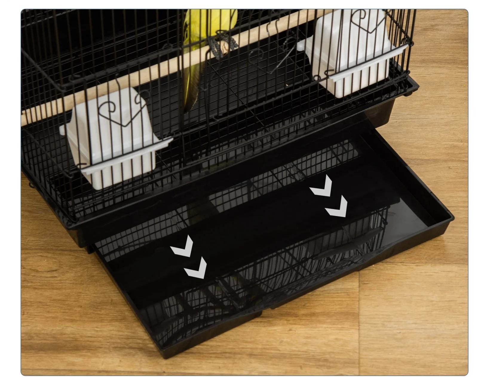 PawHut-Cage à oiseaux avec portes multiples, balançoire, 4 mangeoires, 46x36x100cm PawHut-Cage à oiseaux avec portes multiples, balançoire, 4 mangeoires, 46x36x100cm