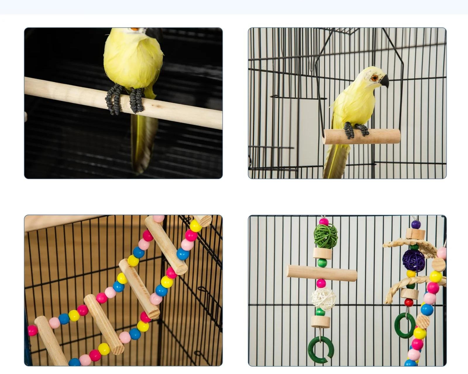 PawHut-Cage à oiseaux avec portes multiples, balançoire, 4 mangeoires, 46x36x100cm PawHut-Cage à oiseaux avec portes multiples, balançoire, 4 mangeoires, 46x36x100cm