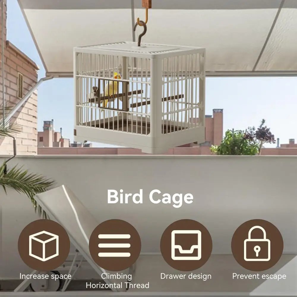Jos Bird Travel Electrolux-Porte-oiseaux ornemental, caractéristiques de l'age de l'alcool pour oiseaux, poignées sur pied, escalade amovible et poignée à crochet pour perruches