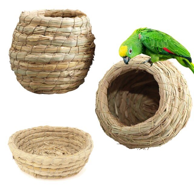 Nid d'oiseau en paille de fibre naturelle｜cage à oiseaux