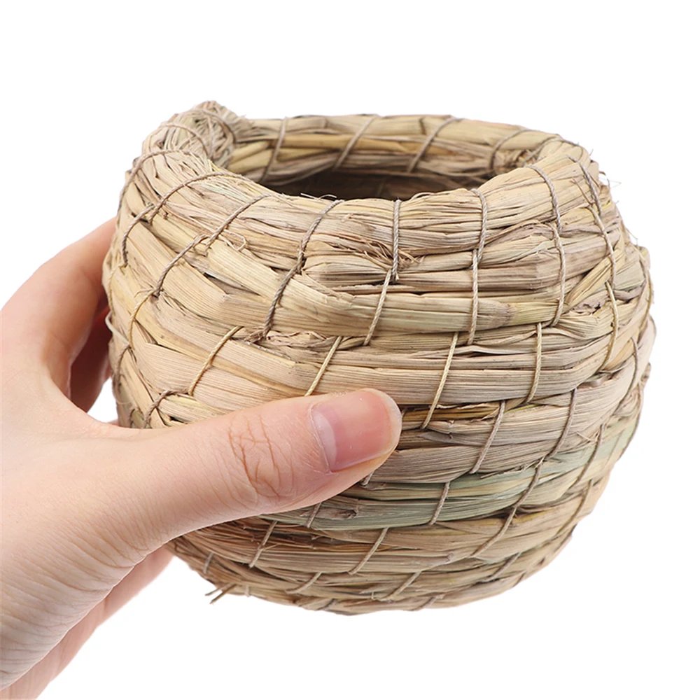 Nid d'oiseau en paille de fibre naturelle, cage à oiseaux, lieu d'élevage dominant, chambre chaude faite à la main pour animaux de compagnie, perroquets, canadditif, pigeons, colombe Nid d'oiseau en paille de fibre naturelle, cage à oiseaux, lieu d'élevage dominant, chambre chaude faite à la main pour animaux de compagnie, perroquets, canadditif, pigeons, colombe