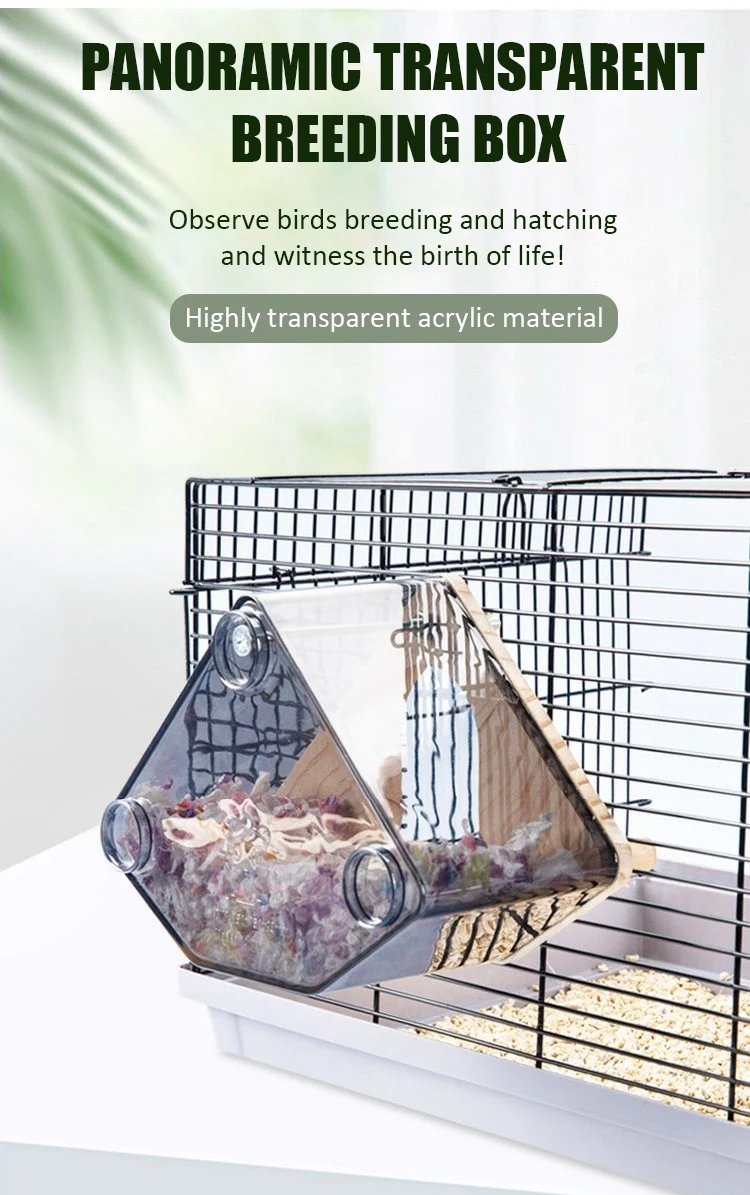 Nid d'Oiseau Transparent en Acrylique, Boîte de Nid, Maison d'Élevage de Perroquets, Accessoires de Cage à Oiseaux Nid d'Oiseau Transparent en Acrylique, Boîte de Nid, Maison d'Élevage de Perroquets, Accessoires de Cage à Oiseaux