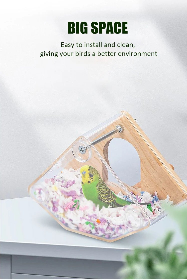 Nid d'Oiseau Transparent en Acrylique, Boîte de Nid, Maison d'Élevage de Perroquets, Accessoires de Cage à Oiseaux Nid d'Oiseau Transparent en Acrylique, Boîte de Nid, Maison d'Élevage de Perroquets, Accessoires de Cage à Oiseaux