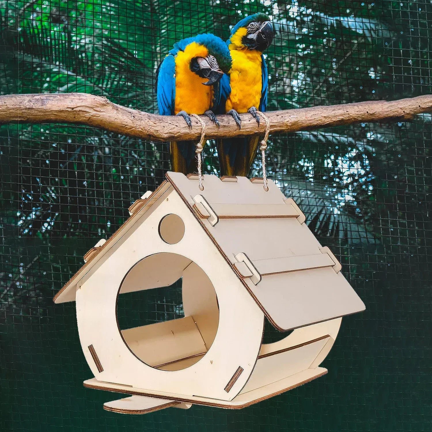 Mangeoires à Oiseaux en Bois à Assembler Soi-Même, Cage à Oiseaux Décorative pour Jardin Extérieur