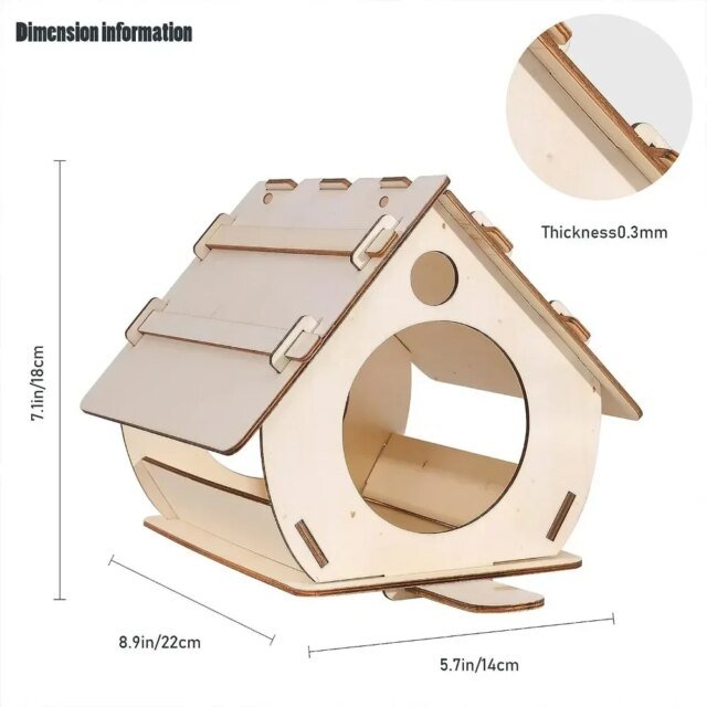 Mangeoires à Oiseaux en Bois à Assembler Soi-Même | Cage à Oiseaux Décorative pour Jardin Extérieur – Image 4