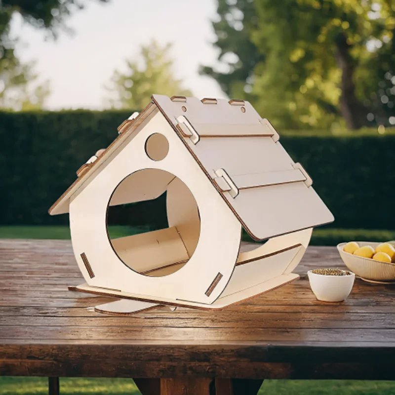 Mangeoires à Oiseaux en Bois à Assembler Soi-Même, Cage à Oiseaux Décorative pour Jardin Extérieur Mangeoires à Oiseaux en Bois à Assembler Soi-Même, Cage à Oiseaux Décorative pour Jardin Extérieur