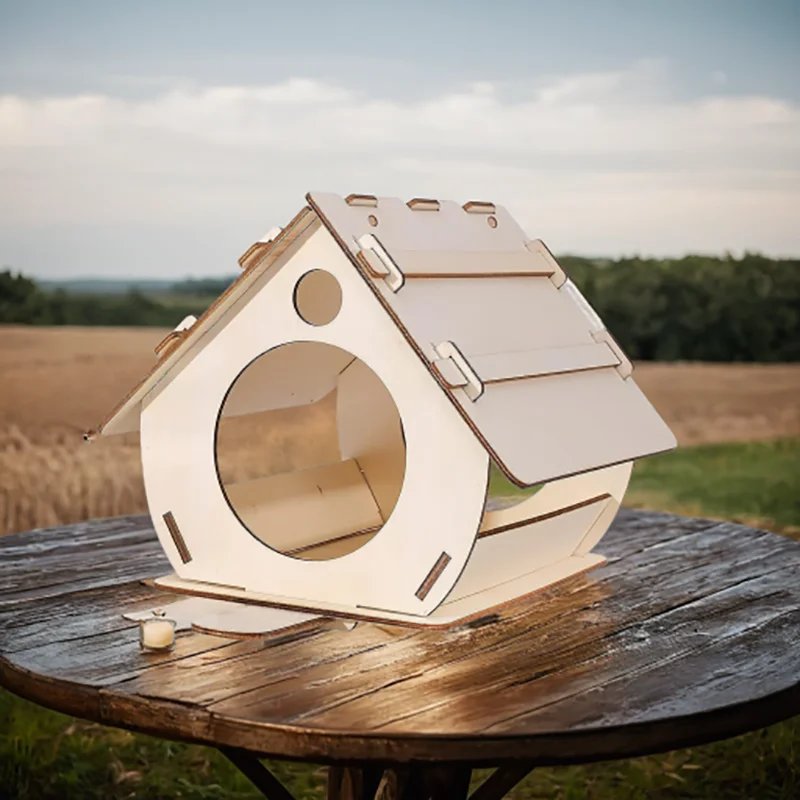 Mangeoires à Oiseaux en Bois à Assembler Soi-Même, Cage à Oiseaux Décorative pour Jardin Extérieur Mangeoires à Oiseaux en Bois à Assembler Soi-Même, Cage à Oiseaux Décorative pour Jardin Extérieur