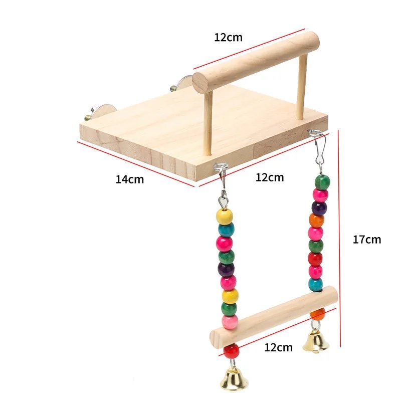 Ensemble de jouets en bois pour oiseaux de compagnie, articles à mordre, jouets pour perroquet debout, boule de balançoire, cloche d'entraînement, 8 pièces