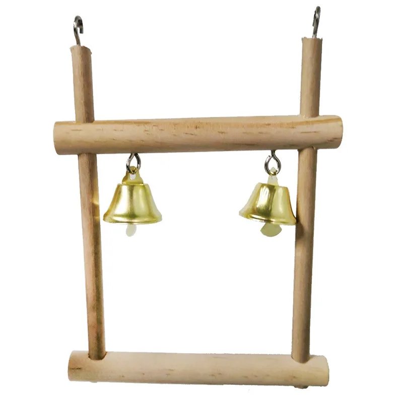 Ensemble de jouets en bois pour oiseaux de compagnie, articles à mordre, jouets pour perroquet debout, boule de balançoire, cloche d'entraînement, 8 pièces