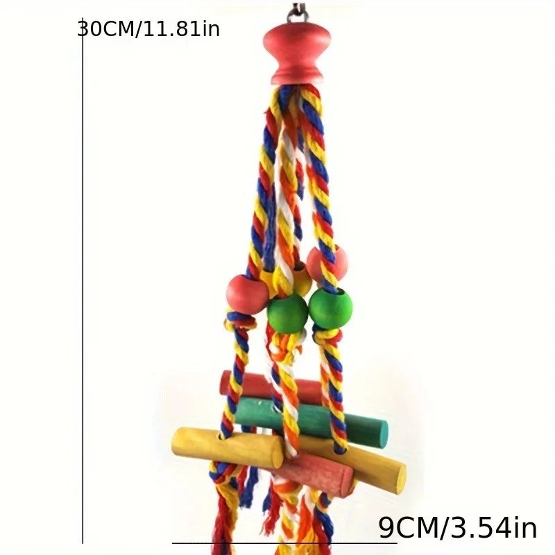 Ensemble de jouets en bois pour oiseaux de compagnie, articles à mordre, jouets pour perroquet debout, boule de balançoire, cloche d'entraînement, 8 pièces
