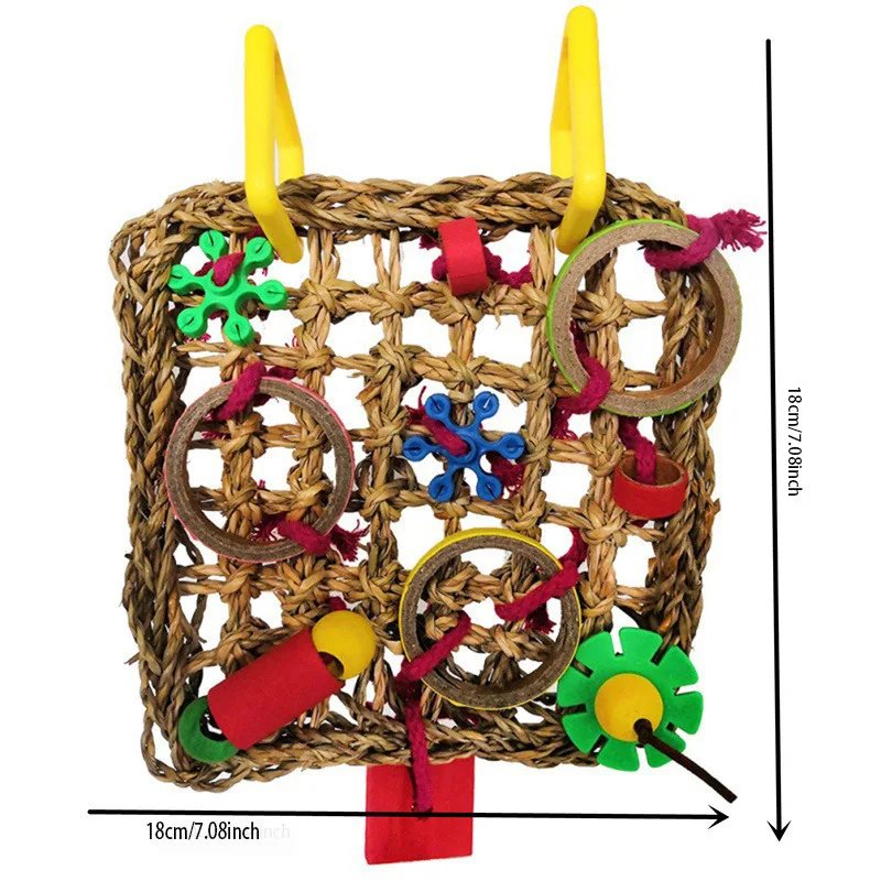 Ensemble de jouets en bois pour oiseaux de compagnie, articles à mordre, jouets pour perroquet debout, boule de balançoire, cloche d'entraînement, 8 pièces
