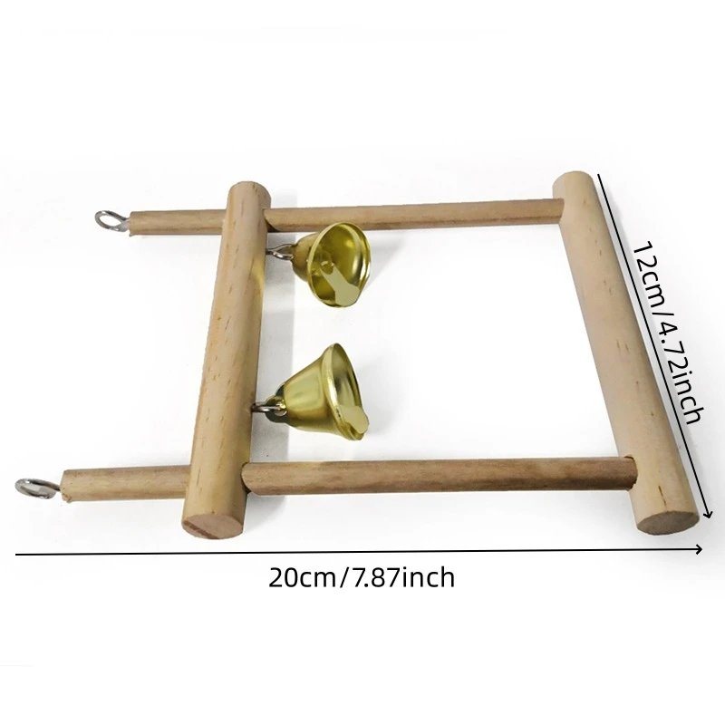 Ensemble de jouets en bois pour oiseaux de compagnie, articles à mordre, jouets pour perroquet debout, boule de balançoire, cloche d'entraînement, 8 pièces