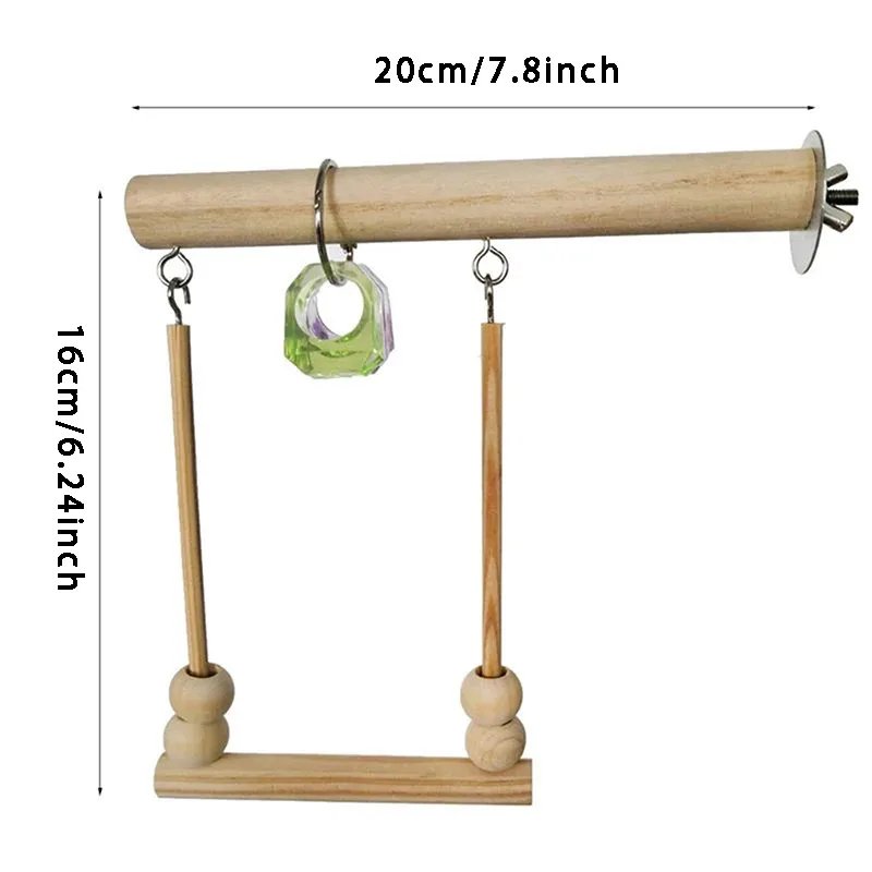 Ensemble de jouets en bois pour oiseaux de compagnie, articles à mordre, jouets pour perroquet debout, boule de balançoire, cloche d'entraînement, 8 pièces