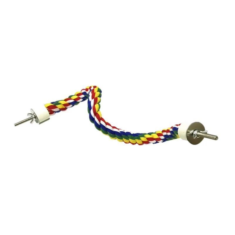 Corde à perroquet tressée et colorée, 40/60/80/105cm, perruche, jouet pour calopsitte, support pour animaux de compagnie, accessoires, échelle, balançoire, fournitures