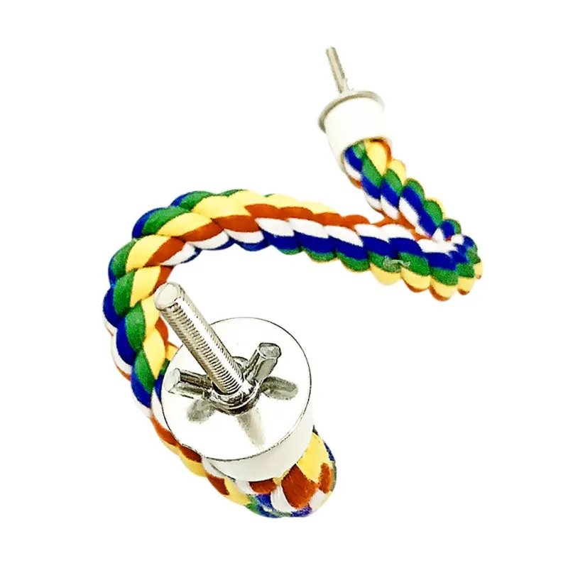 Corde à perroquet tressée et colorée, 40/60/80/105cm, perruche, jouet pour calopsitte, support pour animaux de compagnie, accessoires, échelle, balançoire, fournitures