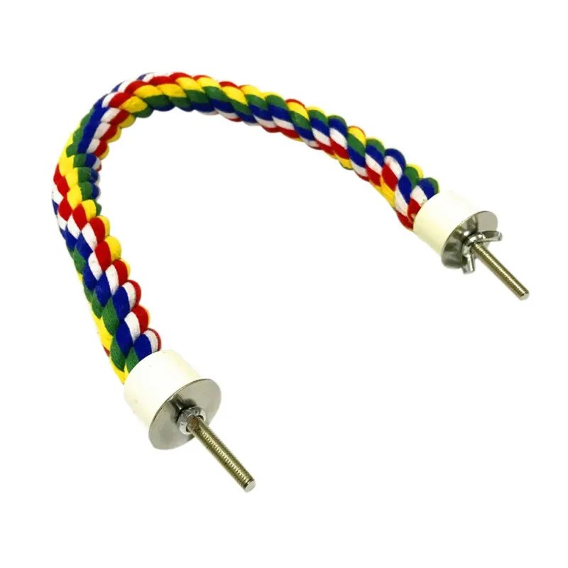 Corde à perroquet tressée et colorée, 40/60/80/105cm, perruche, jouet pour calopsitte, support pour animaux de compagnie, accessoires, échelle, balançoire, fournitures