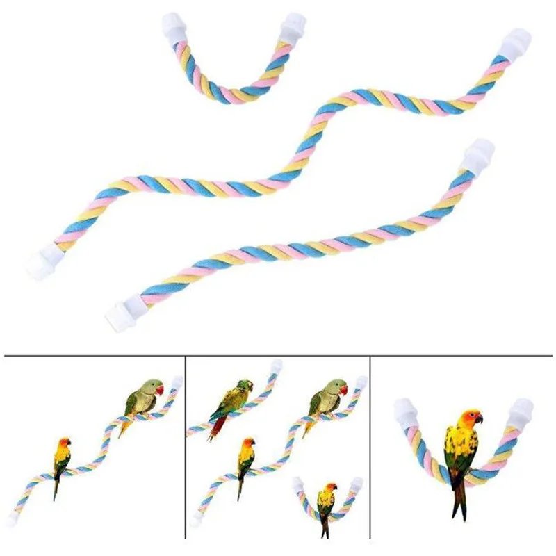 Jouet en bois pour perroquet avec cloches, balançoire pour oiseaux, exercice d'escalade, support de jeu, pont en échelle, hamac pour animaux de compagnie