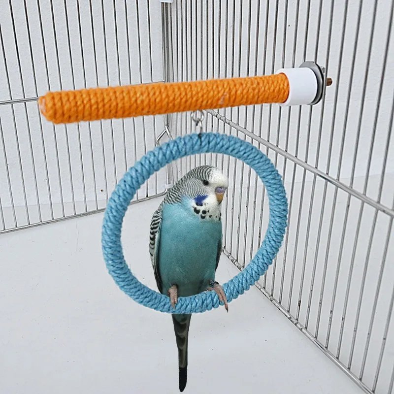 Support de perroquet en ULde lin pour animaux de compagnie, jouet ChFukBite, perchoir de perroquet, balançoire, support d'anneau, jouet d'escalade, fournitures pour oiseaux