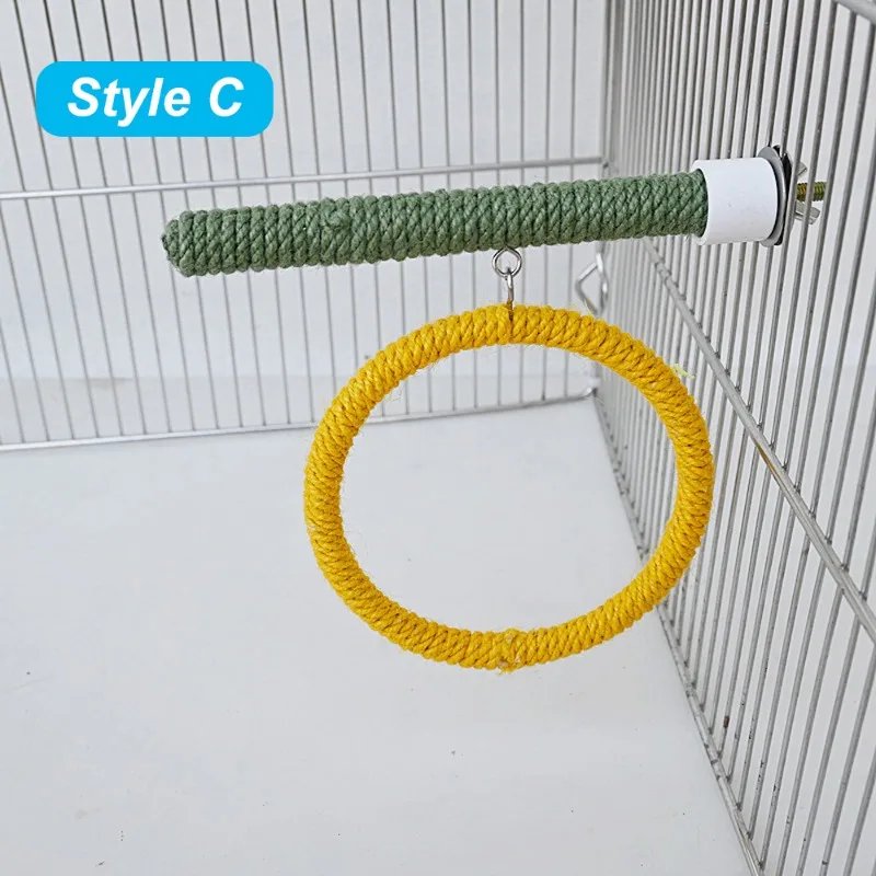 Support de perroquet en ULde lin pour animaux de compagnie, jouet ChFukBite, perchoir de perroquet, balançoire, support d'anneau, jouet d'escalade, fournitures pour oiseaux