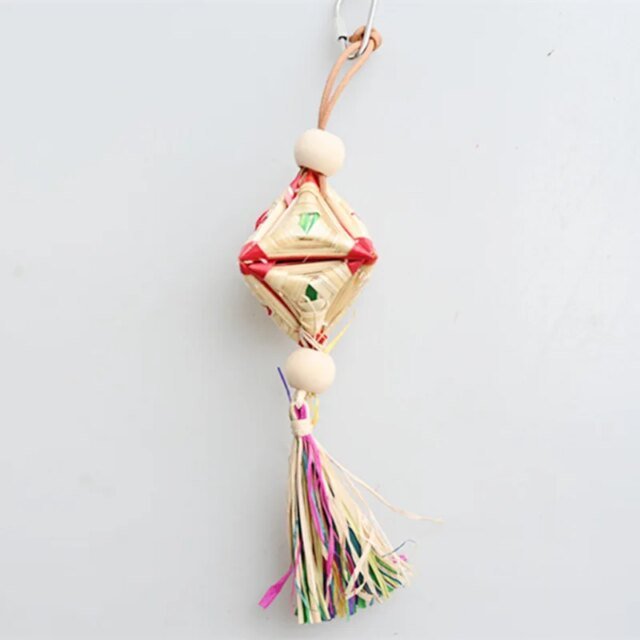 Jouets à mâcher faits à la main pour oiseaux de compagnie | perroquet de style aléatoire | pendentif de jeu – Image 6