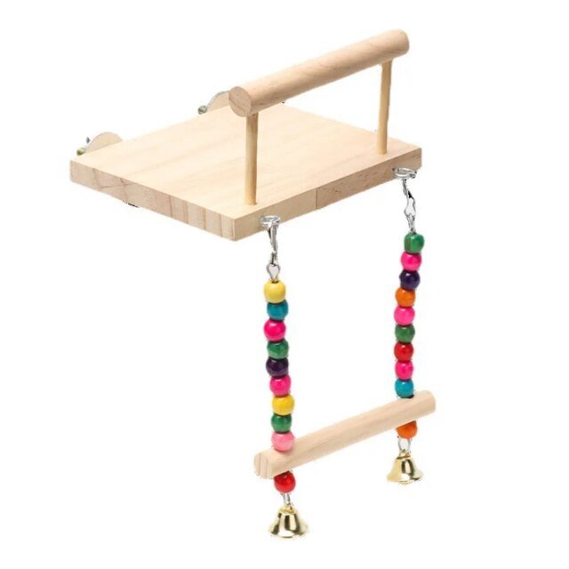Jouet balançoire en bois pour oiseaux | aire de jeux pour perruches – Image 5