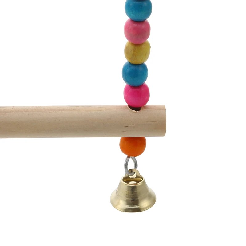 Jouet balançoire en bois pour oiseaux, perchoir perroquet, support de jeu avec perles ChFukjos, aire de jeux pour perruches