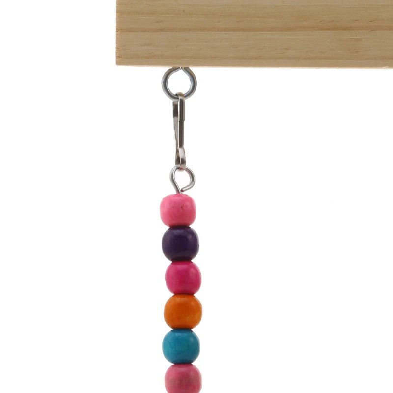 Jouet balançoire en bois pour oiseaux, perchoir perroquet, support de jeu avec perles ChFukjos, aire de jeux pour perruches