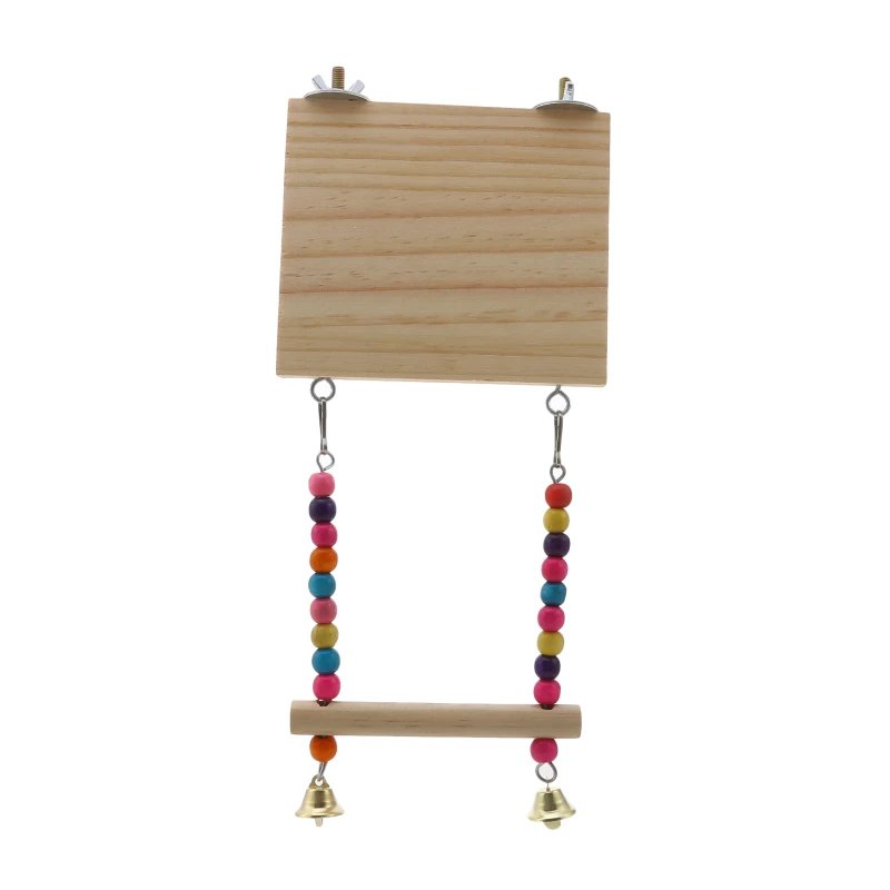 Jouet balançoire en bois pour oiseaux, perchoir perroquet, support de jeu avec perles ChFukjos, aire de jeux pour perruches