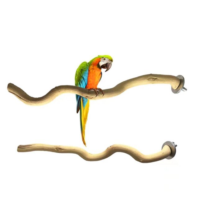 Perche à oiseaux en bois de perroquet naturel | balançoire d'oiseau