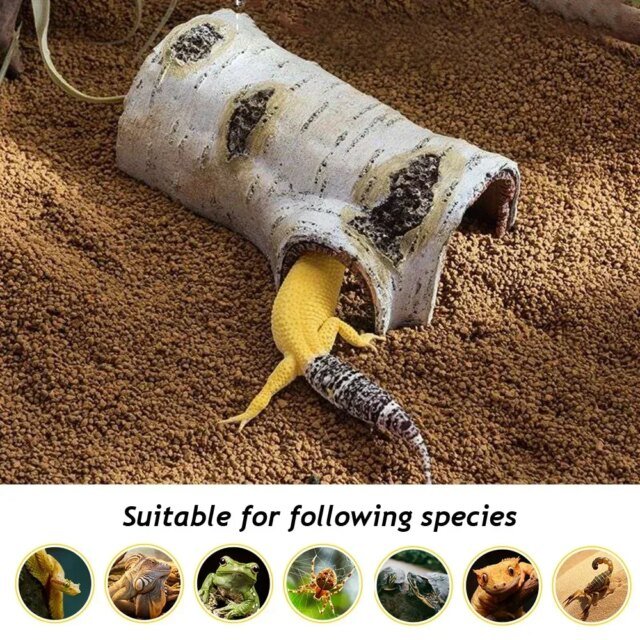 Décoration de boîte d'élevage de reptiles｜trou de cache de bouleau simulé – Image 2