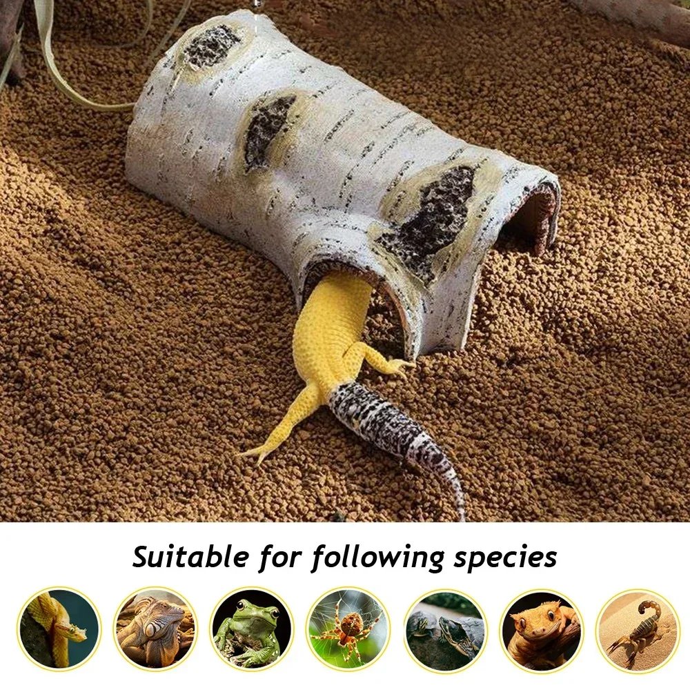Décoration de boîte d'élevage de reptiles, trou de cache de bouleau simulé, cacommuniste d'escalade pour animaux de compagnie, décoration amphibie, S, M, L