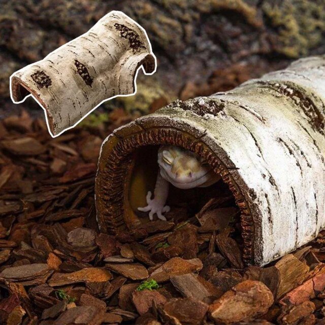 Décoration de boîte d'élevage de reptiles｜trou de cache de bouleau simulé – Image 5