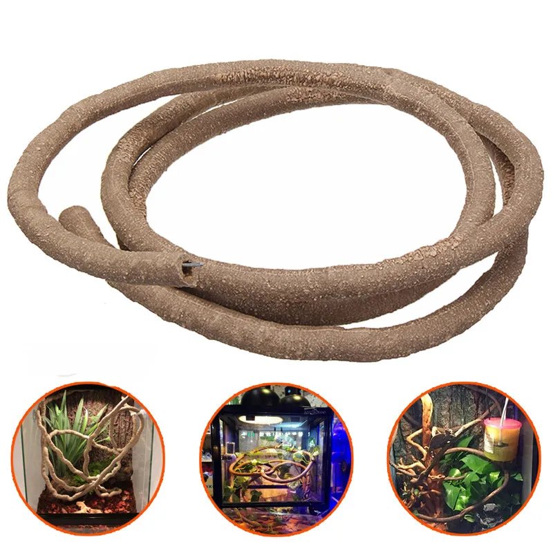 Grandes Vignes Flexibles en Rotin pour Décoration d'Habitat, Branches de Jungle Pliables, Fournitures pour Animaux de Compagnie, Décor de Terrarium pour Reptiles, 1.5/2.5/3m