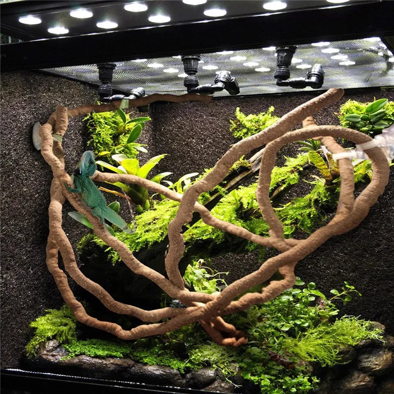 Grandes Vignes Flexibles en Rotin pour Décoration d'Habitat, Branches de Jungle Pliables, Fournitures pour Animaux de Compagnie, Décor de Terrarium pour Reptiles, 1.5/2.5/3m