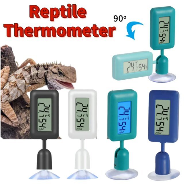 Hygromètre numérique pour reptile avec ventouse | température et humidité pour animaux de compagnie