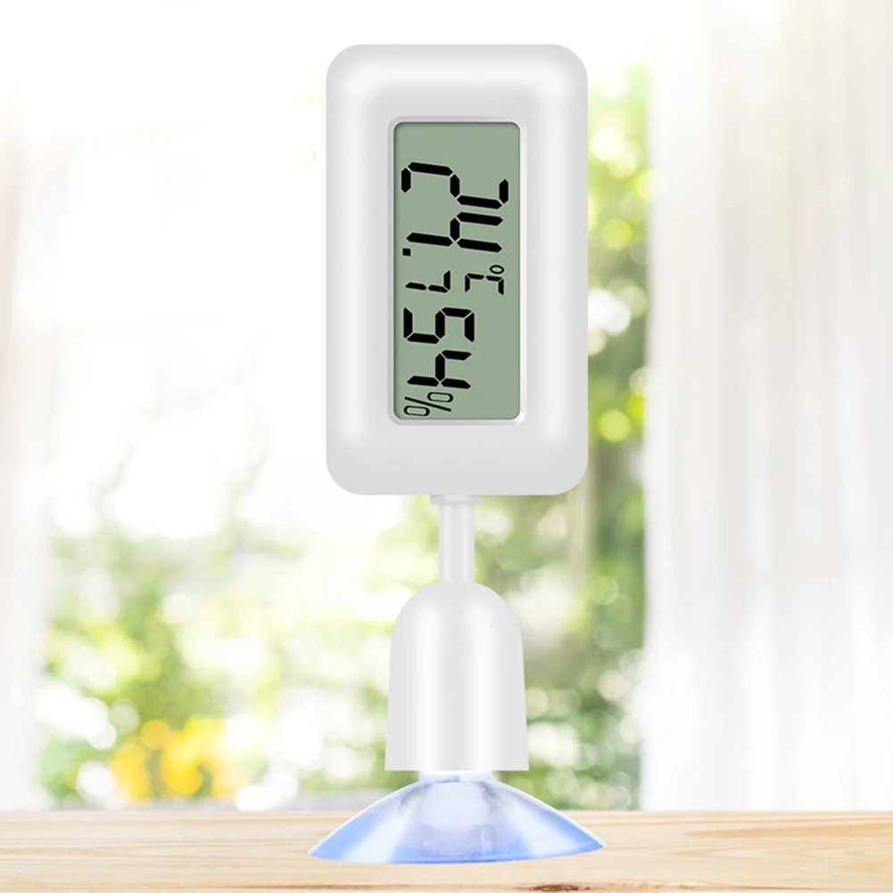 Therye.com-Hygromètre numérique pour reptile avec ventouse, température et humidité pour animaux de compagnie, accessoires de terrarium