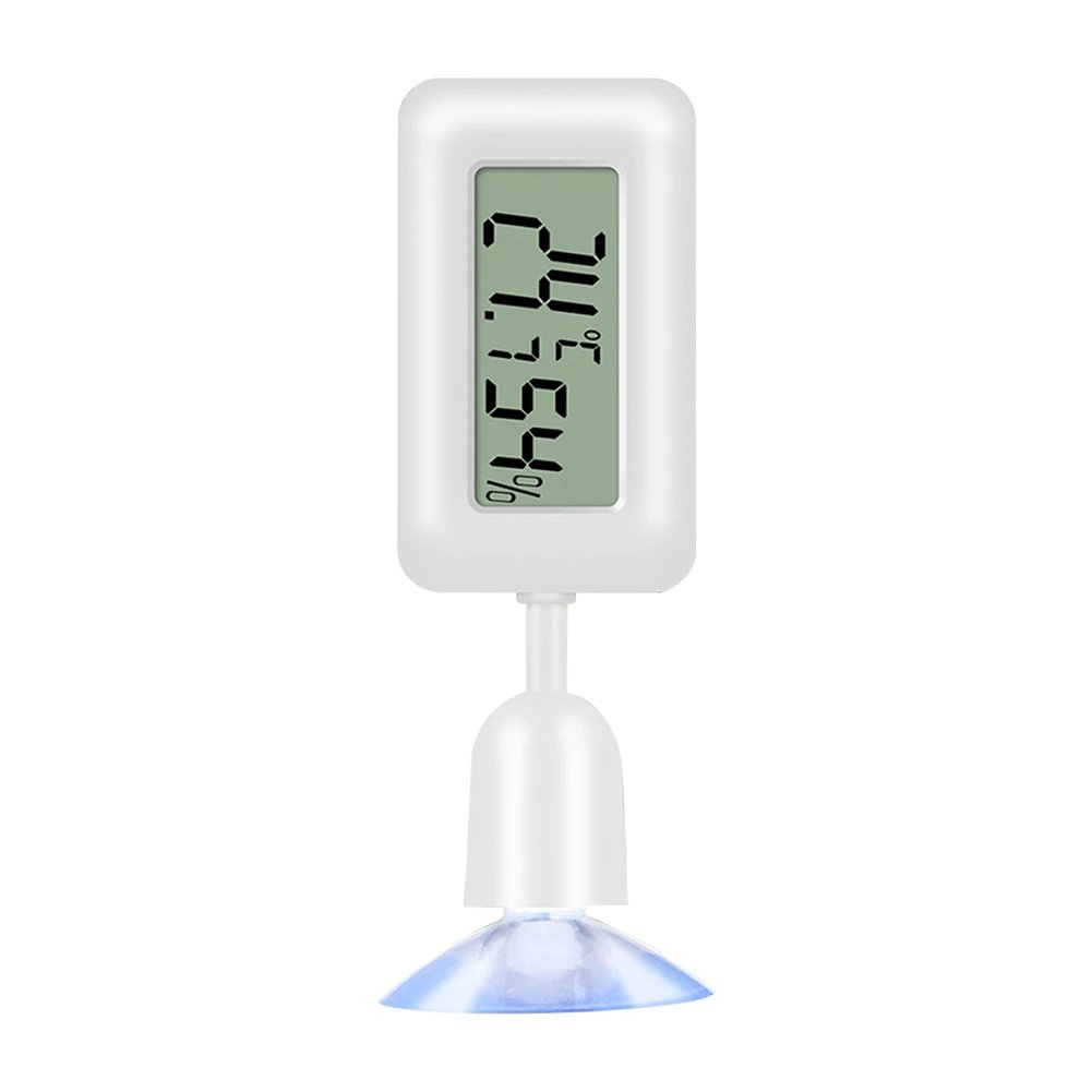 Therye.com-Hygromètre numérique pour reptile avec ventouse, température et humidité pour animaux de compagnie, accessoires de terrarium