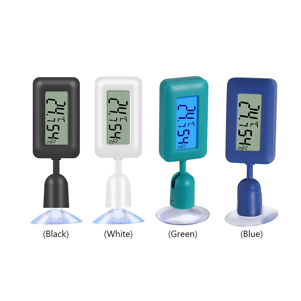 Therye.com-Hygromètre numérique pour reptile avec ventouse, température et humidité pour animaux de compagnie, accessoires de terrarium