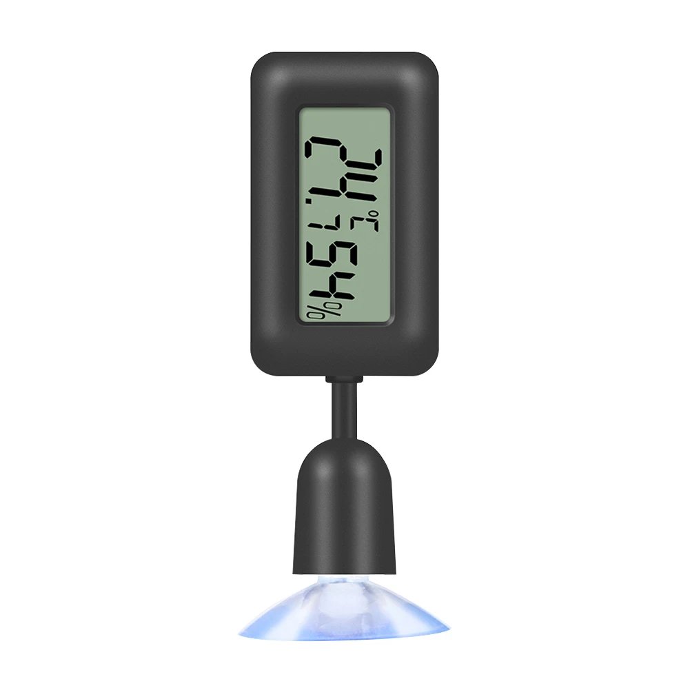 Therye.com-Hygromètre numérique pour reptile avec ventouse, température et humidité pour animaux de compagnie, accessoires de terrarium