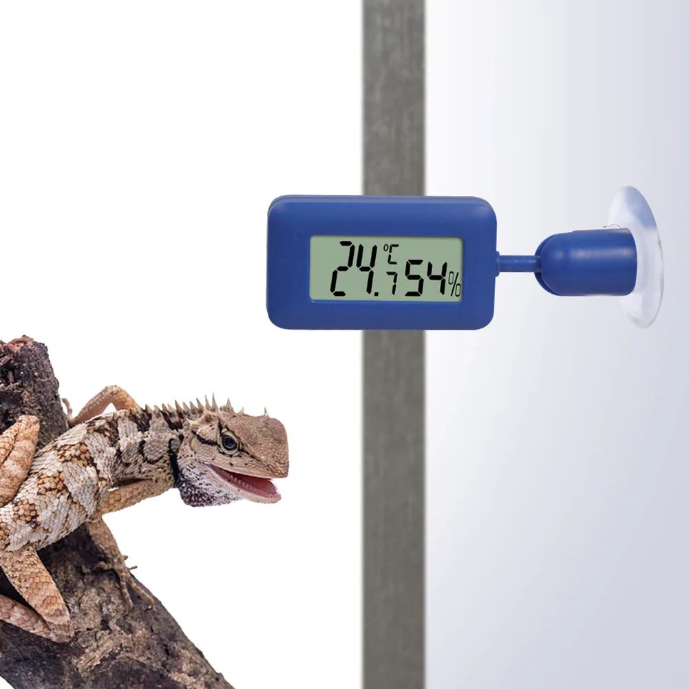 Therye.com-Hygromètre numérique pour reptile avec ventouse, température et humidité pour animaux de compagnie, accessoires de terrarium