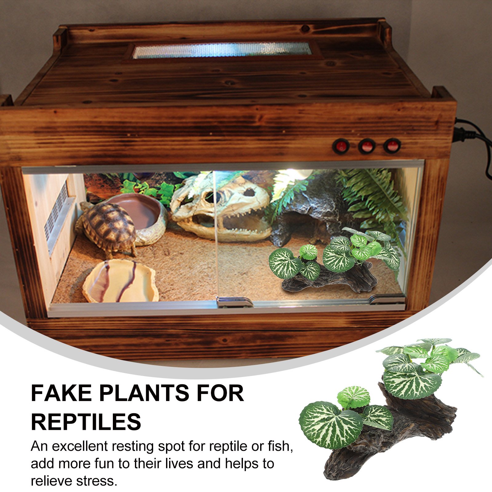 Ornements d'Aquarium en Résine Artificielle, Simulation de Plantes Précieuses, Faux Spot Dominant pour Décor de Terrarium