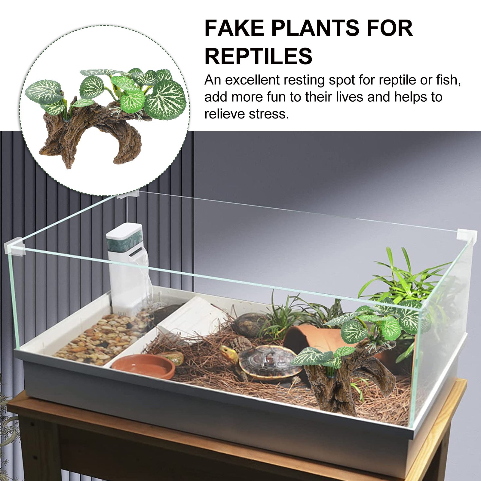 Ornements d'Aquarium en Résine Artificielle, Simulation de Plantes Précieuses, Faux Spot Dominant pour Décor de Terrarium