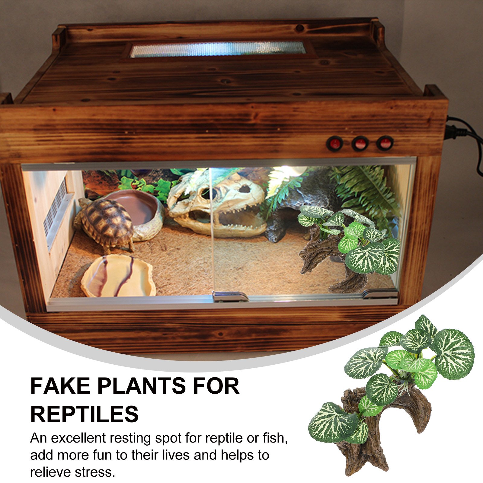 Ornements d'Aquarium en Résine Artificielle, Simulation de Plantes Précieuses, Faux Spot Dominant pour Décor de Terrarium