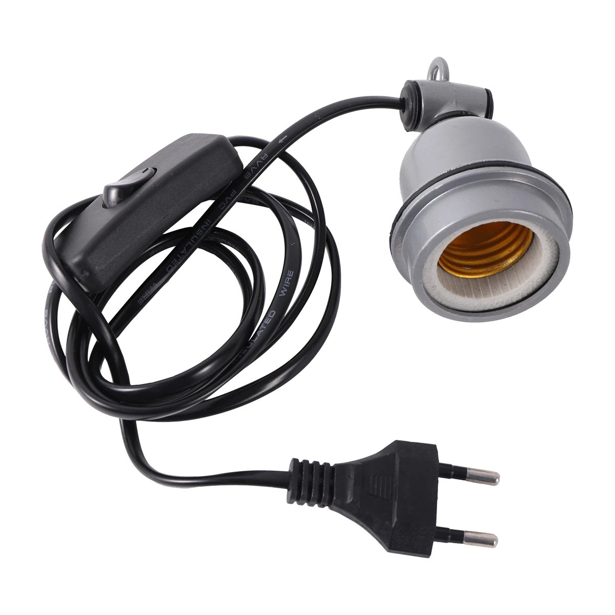 1 Pc E27 Reptile Pet Lézard Lampe Chauffante Norme Européenne Prise Fil Piggy Poulet Couvaison Spirale Chauffage Lampe Socket