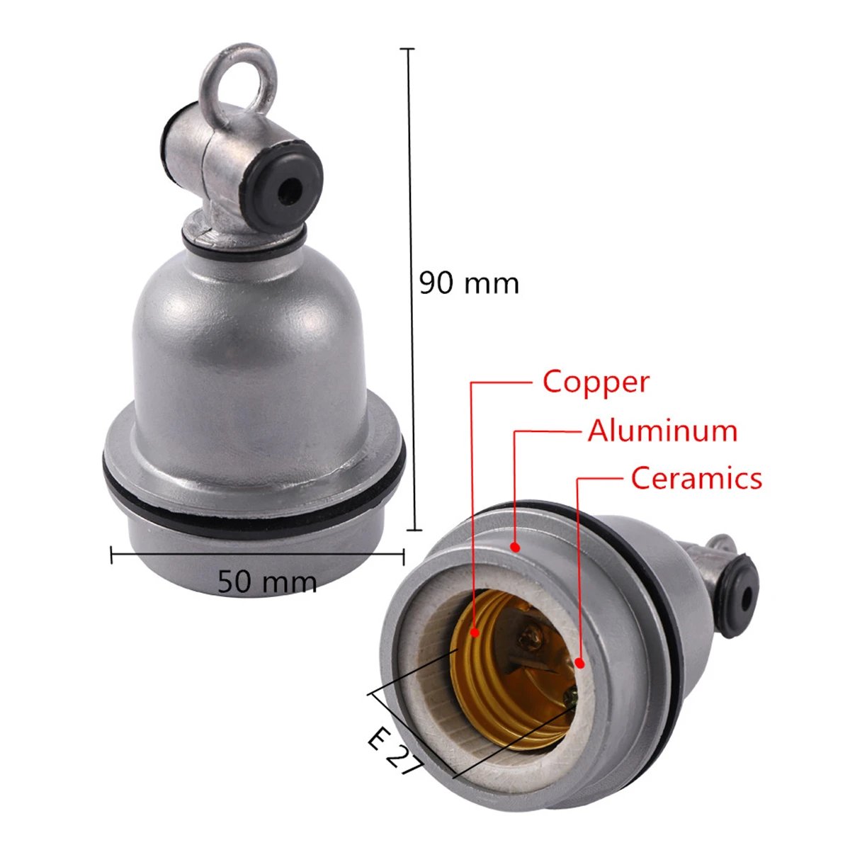 1 Pc E27 Reptile Pet Lézard Lampe Chauffante Norme Européenne Prise Fil Piggy Poulet Couvaison Spirale Chauffage Lampe Socket