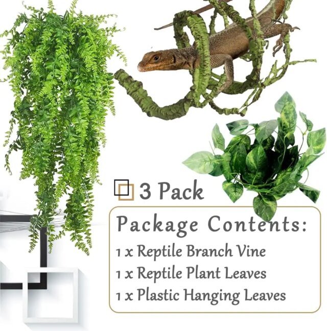 Feuilles en plastique flexibles suspendues pour les plantes reptiles – Image 2